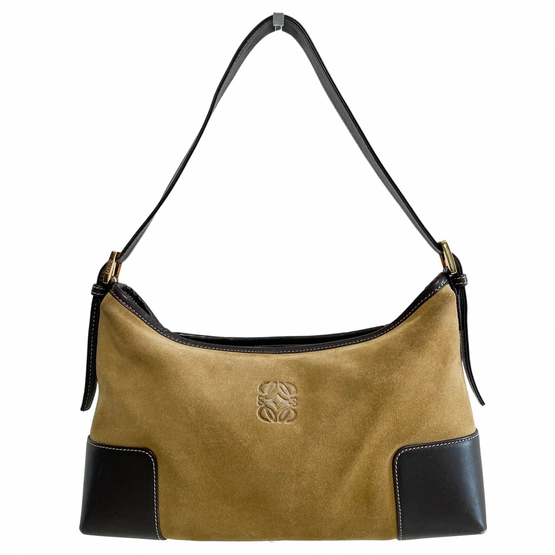 LOEWE - 【LOEWE / ロエベ】アナグラム スエード ベージュ ホーボーショルダーバッグ