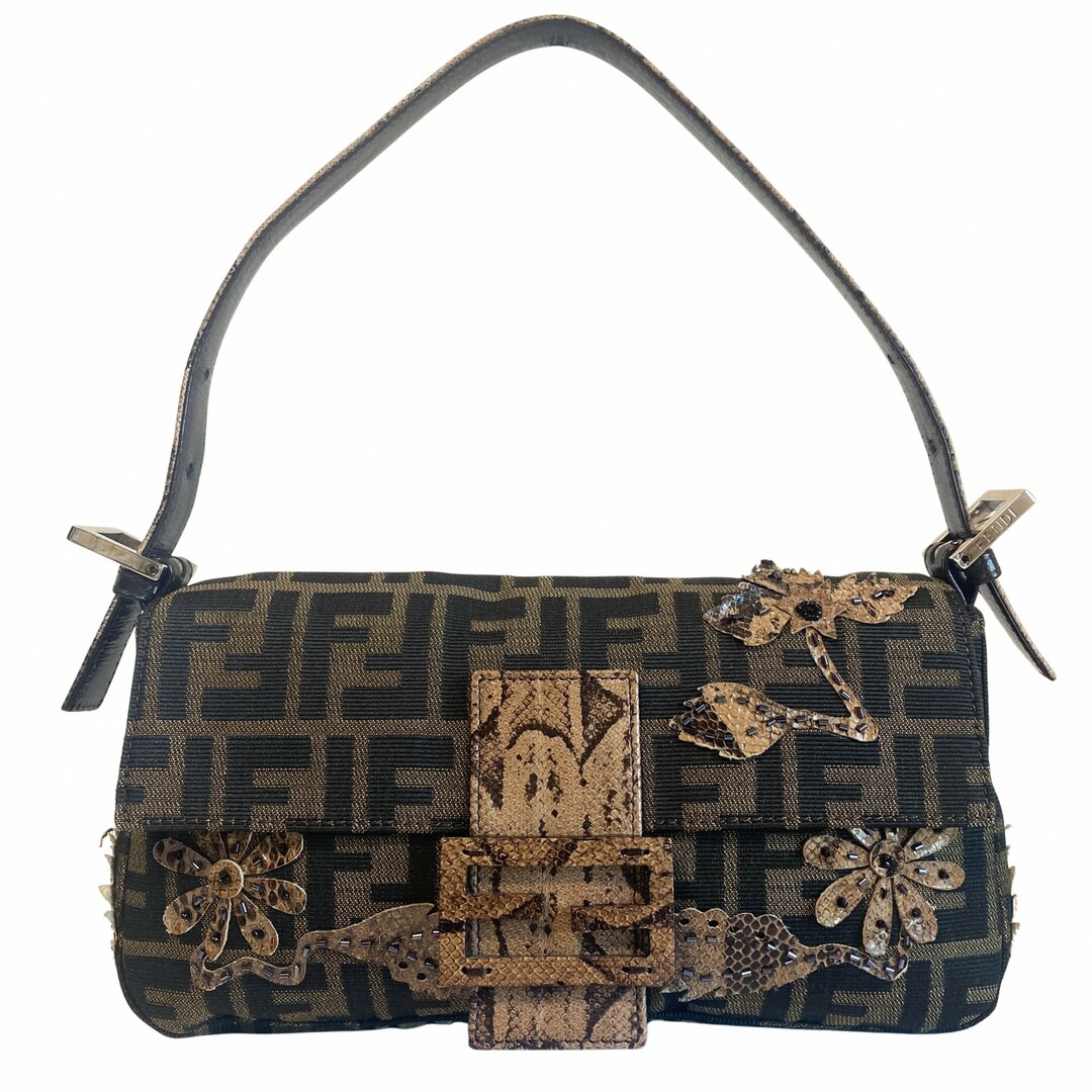 FENDI - 【FENDI / フェンディ】ズッカ 花柄 バゲット マンマバケット ショルダーバッグ