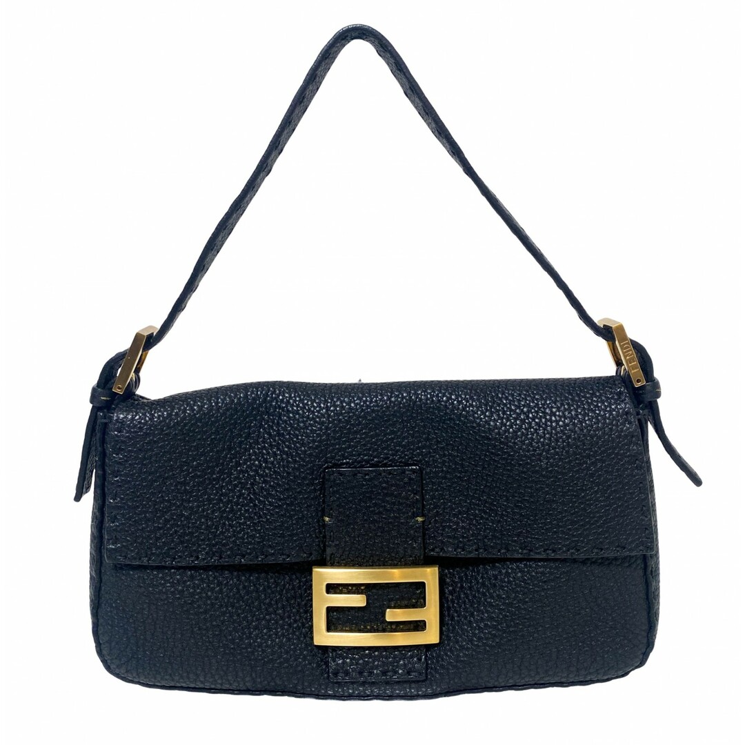 FENDI - 【FENDI / フェンディ】バゲット マンマバケット セレリア ブラック レザー ショルダーバッグ