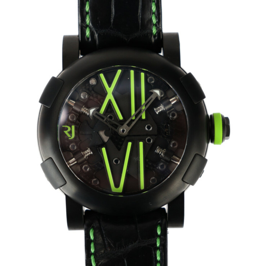 ROMAIN JEROME ロマン ジェローム  Titanic DNA Steampunk タイタニック DNA スティームパンク 腕時計 RJ.T.AU.SP.005.03 ステンレススチール チタン クロコ型押しレザー × ラバー ブラック グリーン系  自動巻き 世界99本限定 【本物保証】