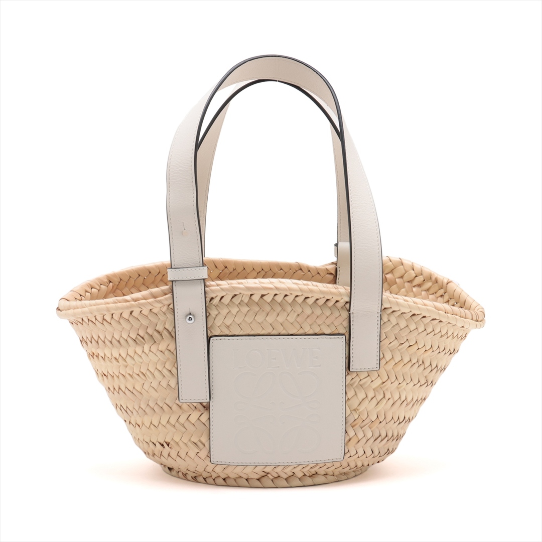 LOEWE - ロエベ バスケットスモール ラフィア×レザー  ベージュ レディース トー