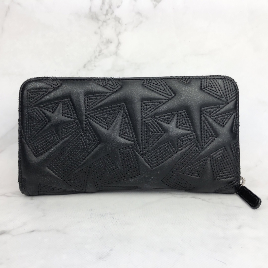 CHANEL - CHANEL シャネル 長財布 ブラック 星型エンボス加工の CHANEL - CHANEL シャネル 長財布 ブラック 星型エンボス加工の