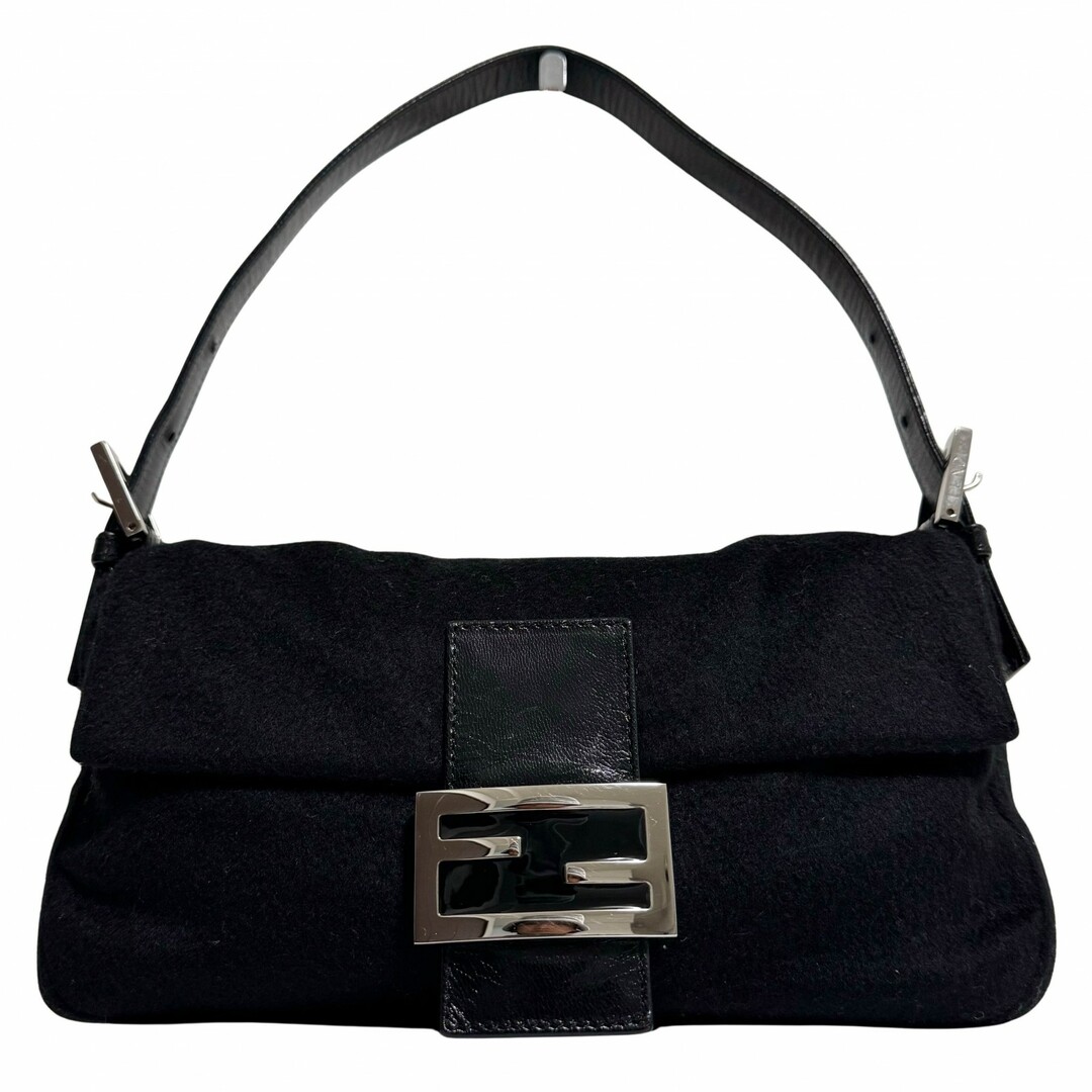 FENDI - 【FENDI / フェンディ】バゲット マンマバケット カシミヤ ブラック ショルダーバッグ