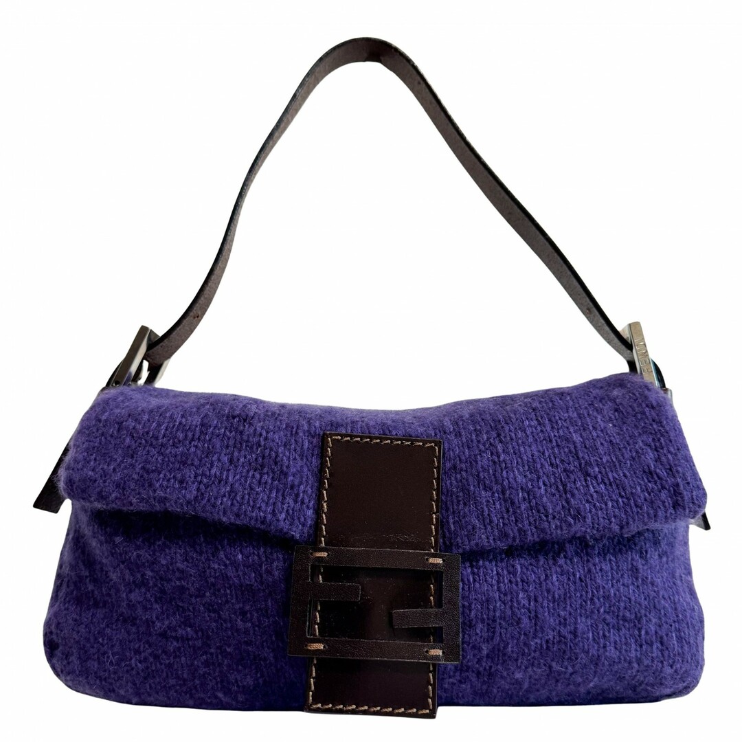 FENDI - 【FENDI / フェンディ】マンマバケット バゲット カシミヤ パープル ショルダーバッグ