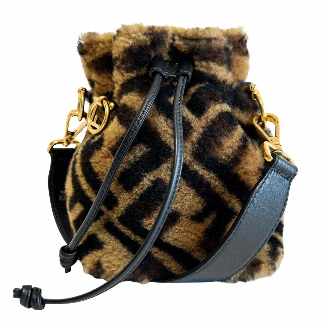 FENDI - 【FENDI / フェンディ】モントレゾール ブラウン ズッカ シープスキン ミニバッグ