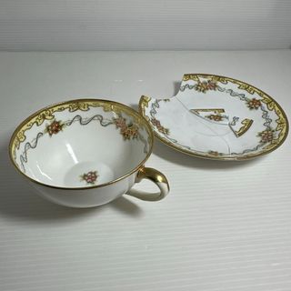 オールドノリタケ　マルキ印 1908年 カップ 金彩 花柄(食器)