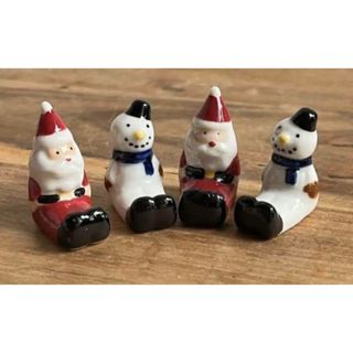【新品】サンタとスノーマンの箸置き(カトラリー/箸)