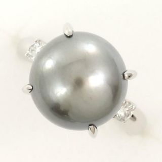 PT900 プラチナ リング 指輪 8.5号 パール 約11.5mm ダイヤ 0.13 総重量約6.9g ジュエリー 中古 送料無料 新品同様 【中古】【あす楽】 ギフトラッピング無料(リング(指輪))