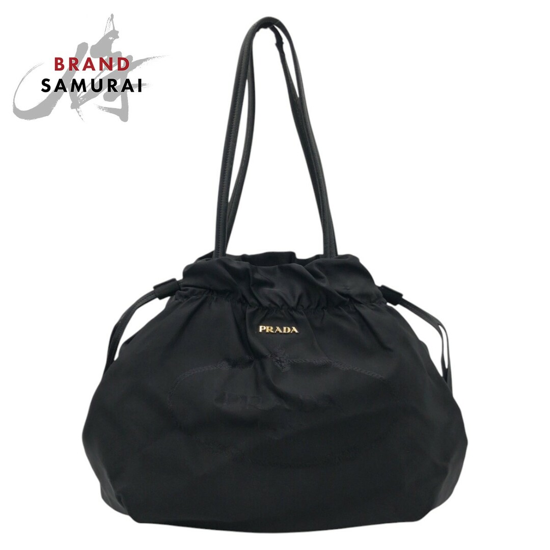 PRADA プラダ テスート ジャガードロゴ ブラック 黒 ナイロン PRADA プラダ テスート ジャガードロゴ ブラック 黒 ナイロン