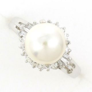 PT900 プラチナ リング 指輪 12号 パール 約8mm ダイヤ 0.23 総重量約4.8g ジュエリー 中古 送料無料 新品同様 【中古】【あす楽】 ギフトラッピング無料(リング(指輪))