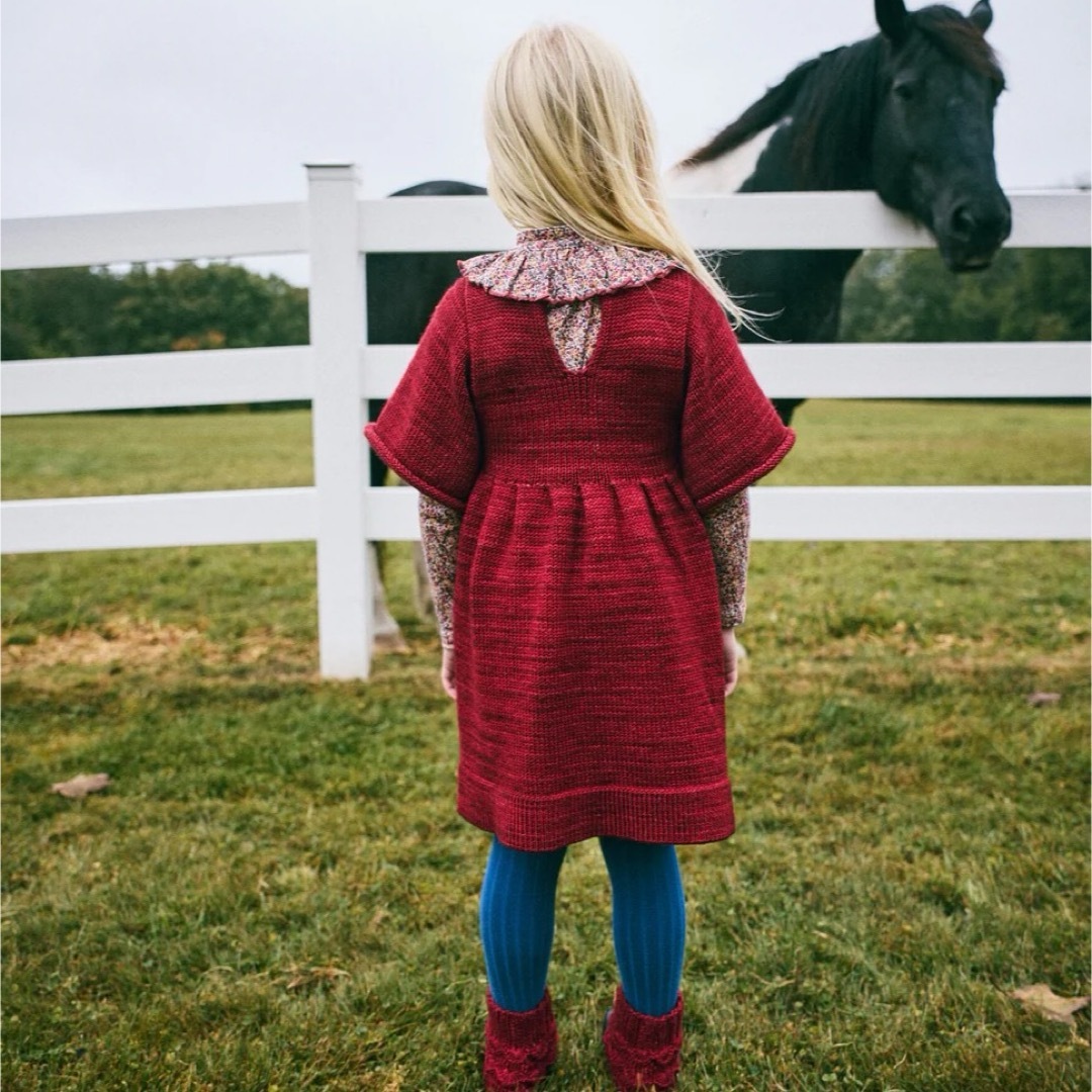 Misha & Puff - misha&puff Scallop Bib Dress 6y Berryの通販 Misha & Puff - misha&puff Scallop Bib Dress 6y Berryの通販