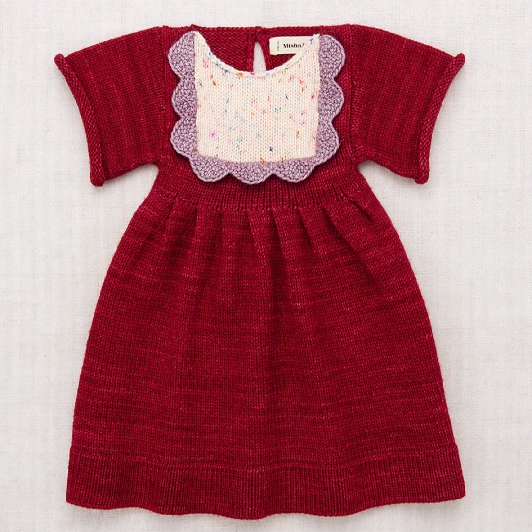 Misha & Puff - misha&puff Scallop Bib Dress 6y Berryの通販 Misha & Puff - misha&puff Scallop Bib Dress 6y Berryの通販