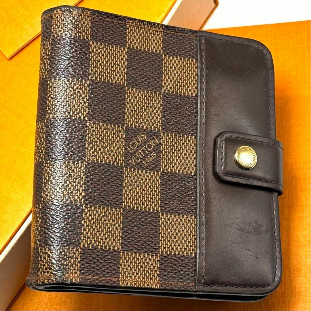 ルイヴィトン ダミエ エベヌ コンパクトジップ 折り財布 ルイヴィトン ダミエ エベヌ コンパクトジップ 折り財布