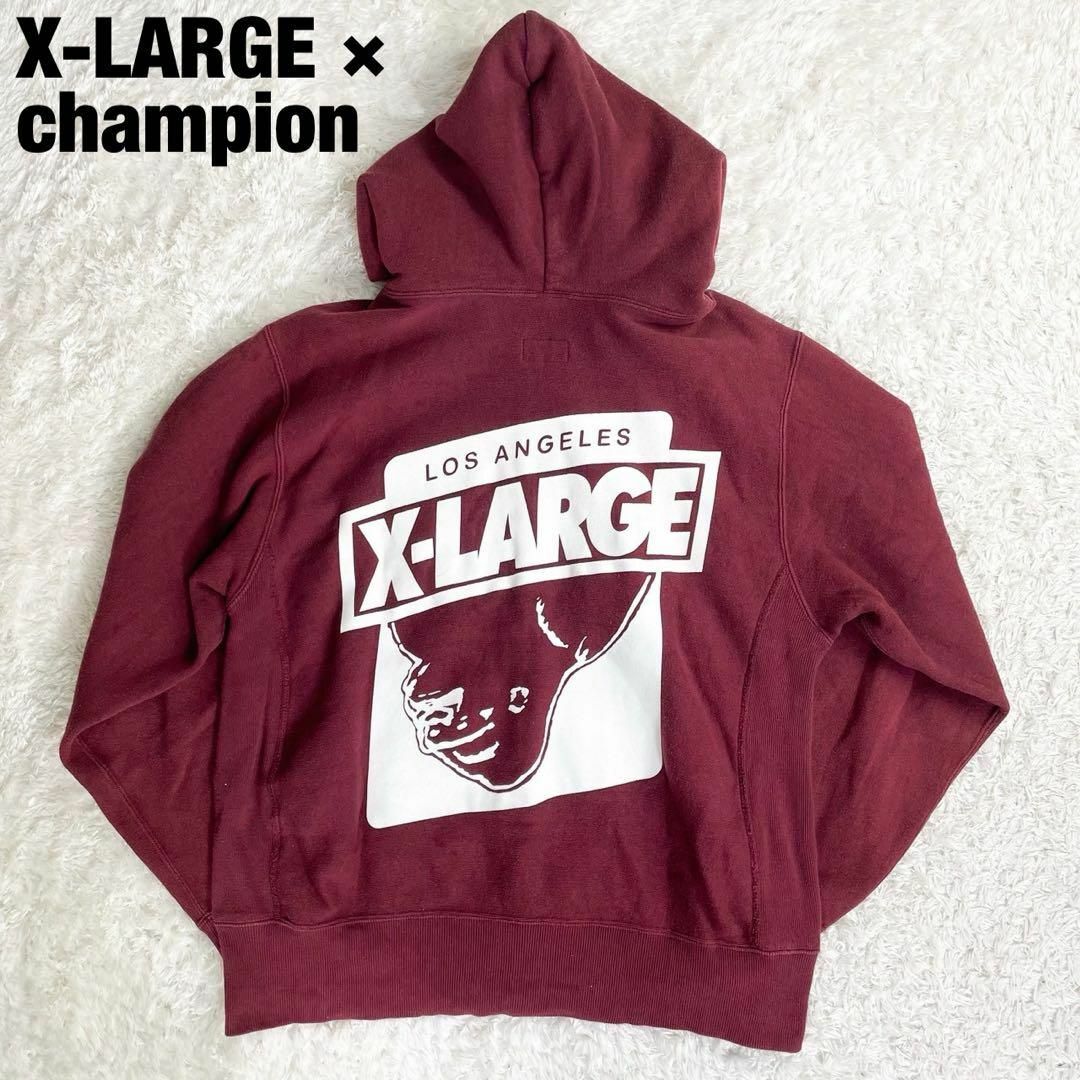 XLARGE(エクストララージ)の美品 Lサイズ XLARGE × チャンピオン リバース パーカー 反転ゴリラ メンズのトップス(パーカー)の商品写真