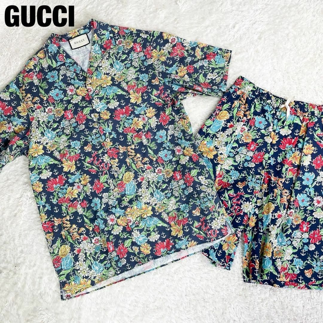 新品未使用 GUCCI グッチ セットアップ アロハシャツ 花柄 新品未使用 GUCCI グッチ セットアップ アロハシャツ 花柄