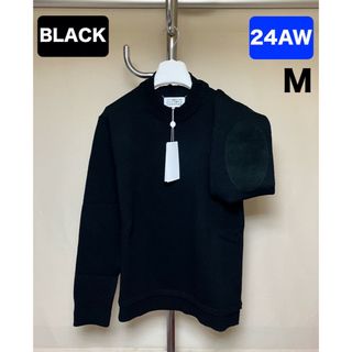 メゾンマルジェラ(Maison Margiela（旧Maison Martin Margiela）)の新品 M マルジェラ 24aw エルボーパッチニット セーター 黒 7150(ニット/セーター)