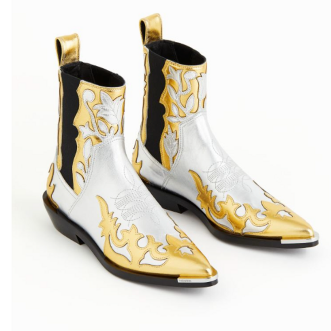 H&M - H&M Rabanne シマーメタリック　カウボーイブーツ