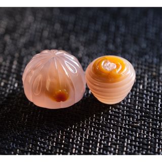 ゴビ石−1322 ゴビ瑪瑙　『和菓子』　訳あり　彫刻(置物)