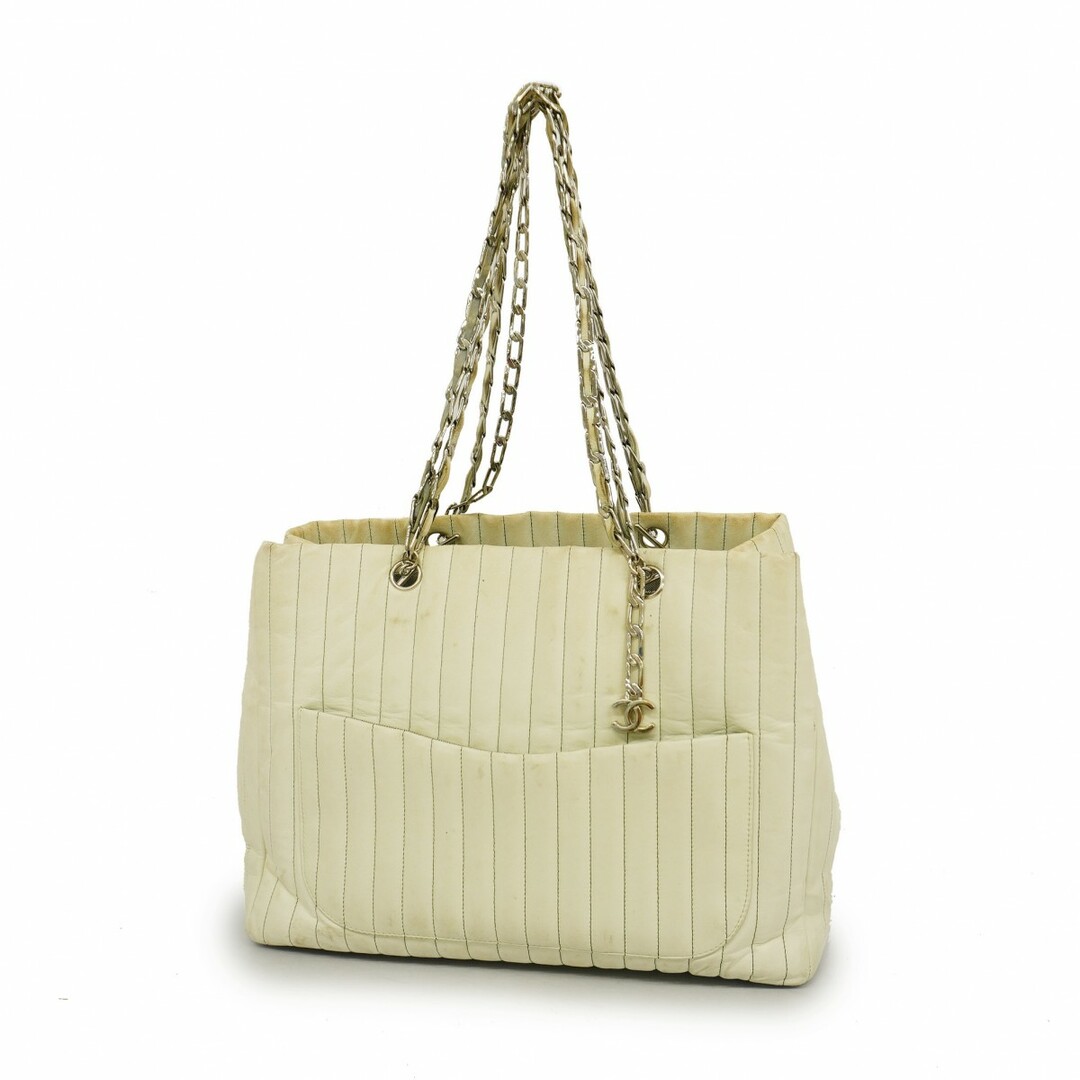 CHANEL - 【4ua0409】シャネル ショルダーバッグ マドモアゼル チェーンショルダー ラムスキン ライトブルー シルバー金具【中古】レディース