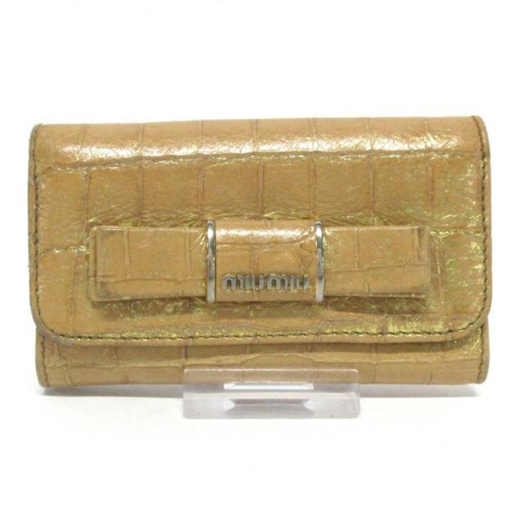 miumiu(ミュウミュウ) キーケース - 5M0222 ベージュ×ゴールド 6 miumiu(ミュウミュウ) キーケース - 5M0222 ベージュ×ゴールド 6