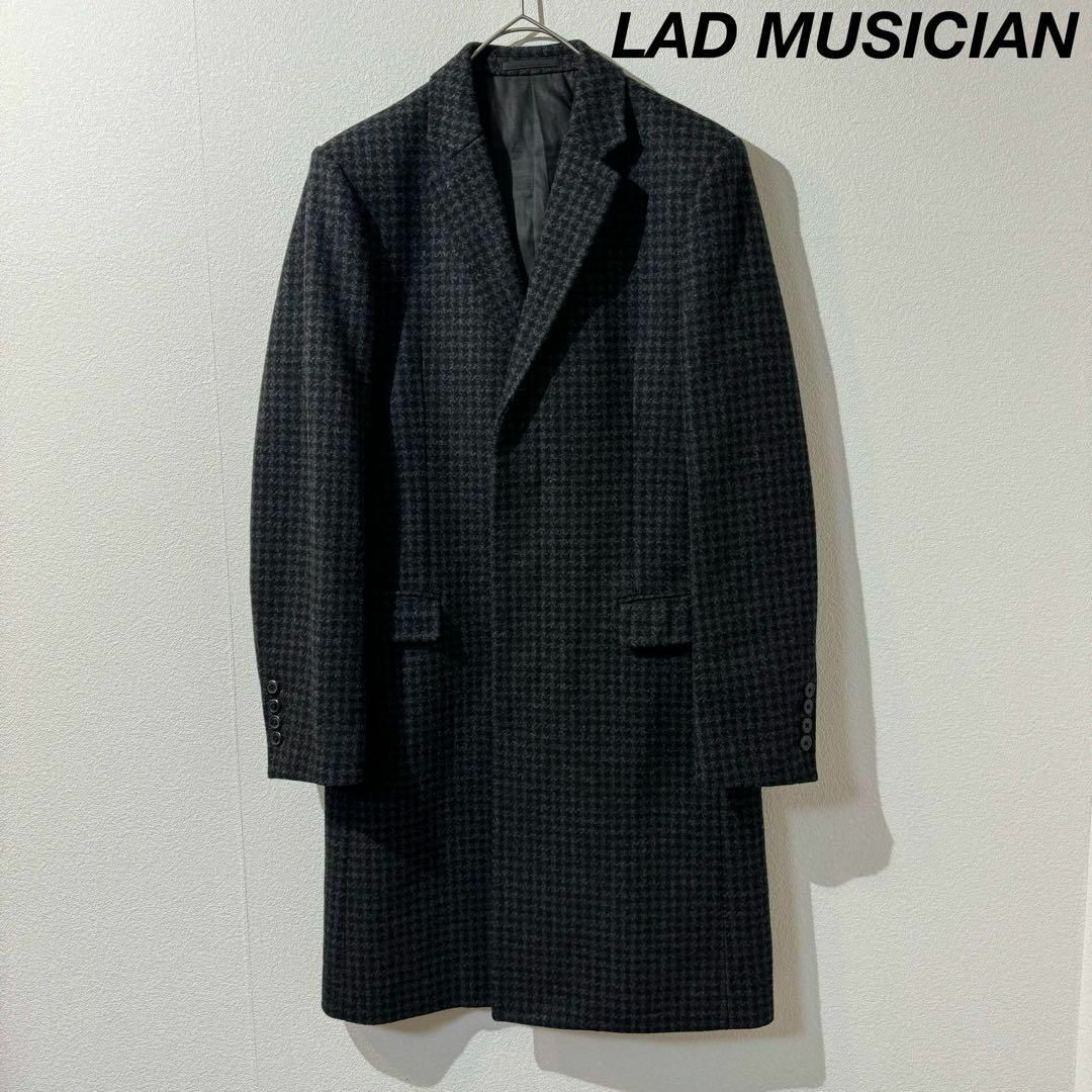 希少 極美品 LAD MUSICIAN 千鳥格子柄 チェスターコート 42 希少 極美品 LAD MUSICIAN 千鳥格子柄 チェスターコート 42