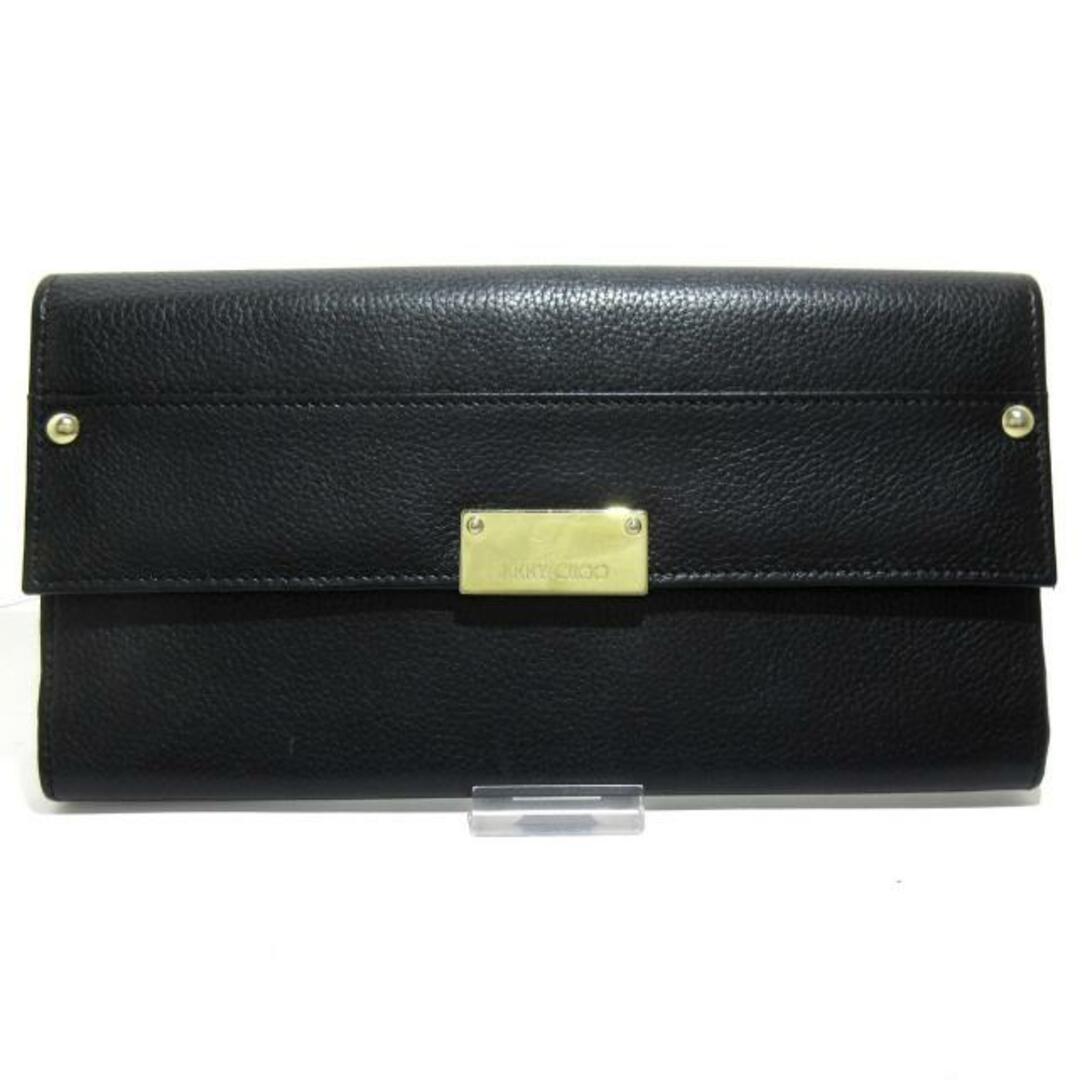 JIMMY CHOO(ジミーチュウ) 財布 - 黒 クラッチウォレット レザー JIMMY CHOO(ジミーチュウ) 財布 - 黒 クラッチウォレット レザー