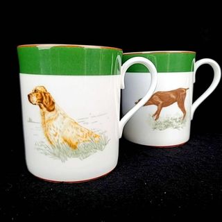 HERMES - ◇美品◇エルメス ドッグ 犬 マグカップ 2客 グリーン HERMES - ◇美品◇エルメス ドッグ 犬 マグカップ 2客 グリーン
