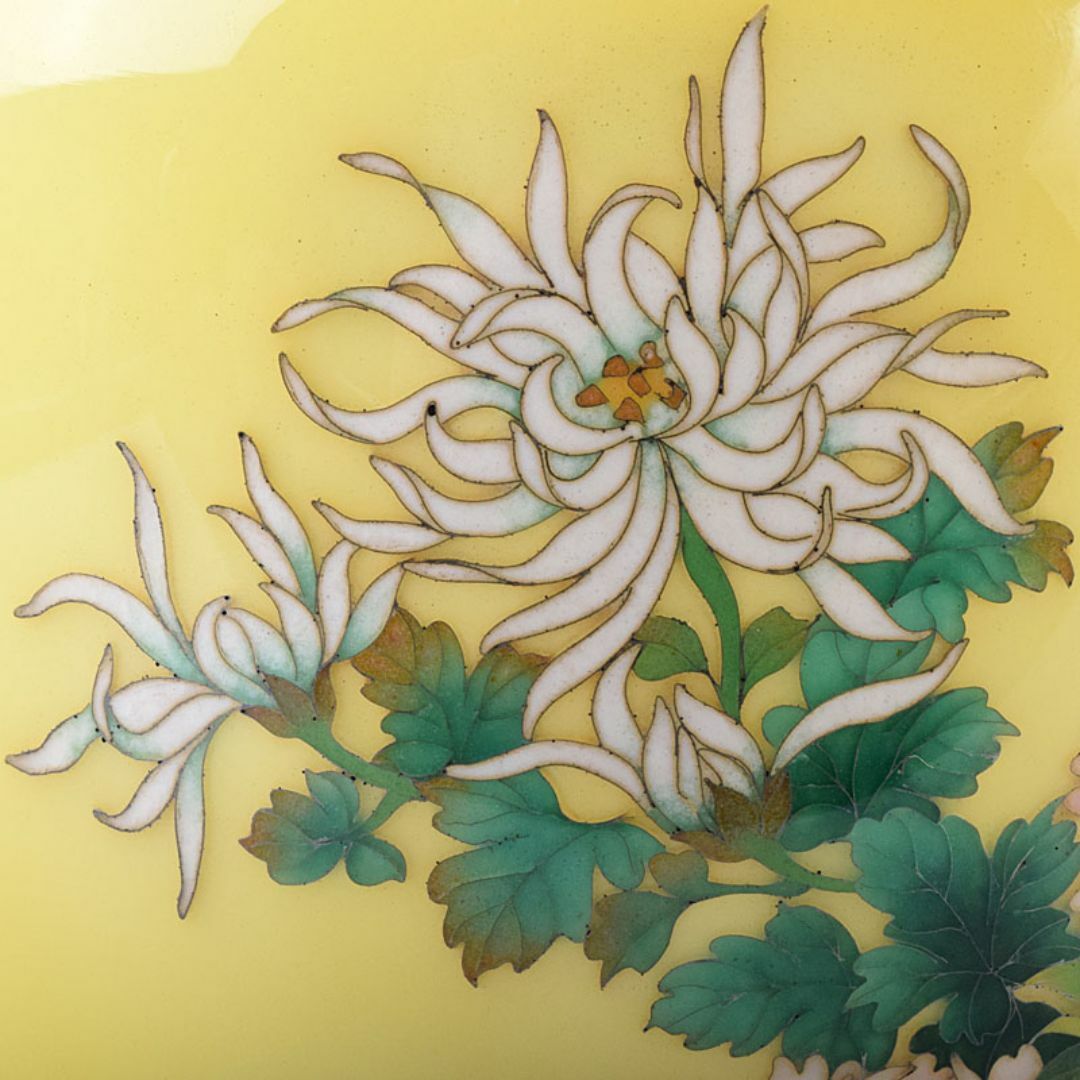 デパート 送料無料 七宝焼 花文 花文瓶 箱付 M R8156 金属工芸