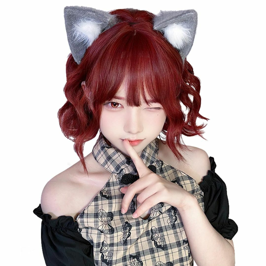 【色:海老色】Sofeiyan ウィッグ ボブ ショート 巻き髪 自然 小顔 可 その他のその他(その他)の商品写真
