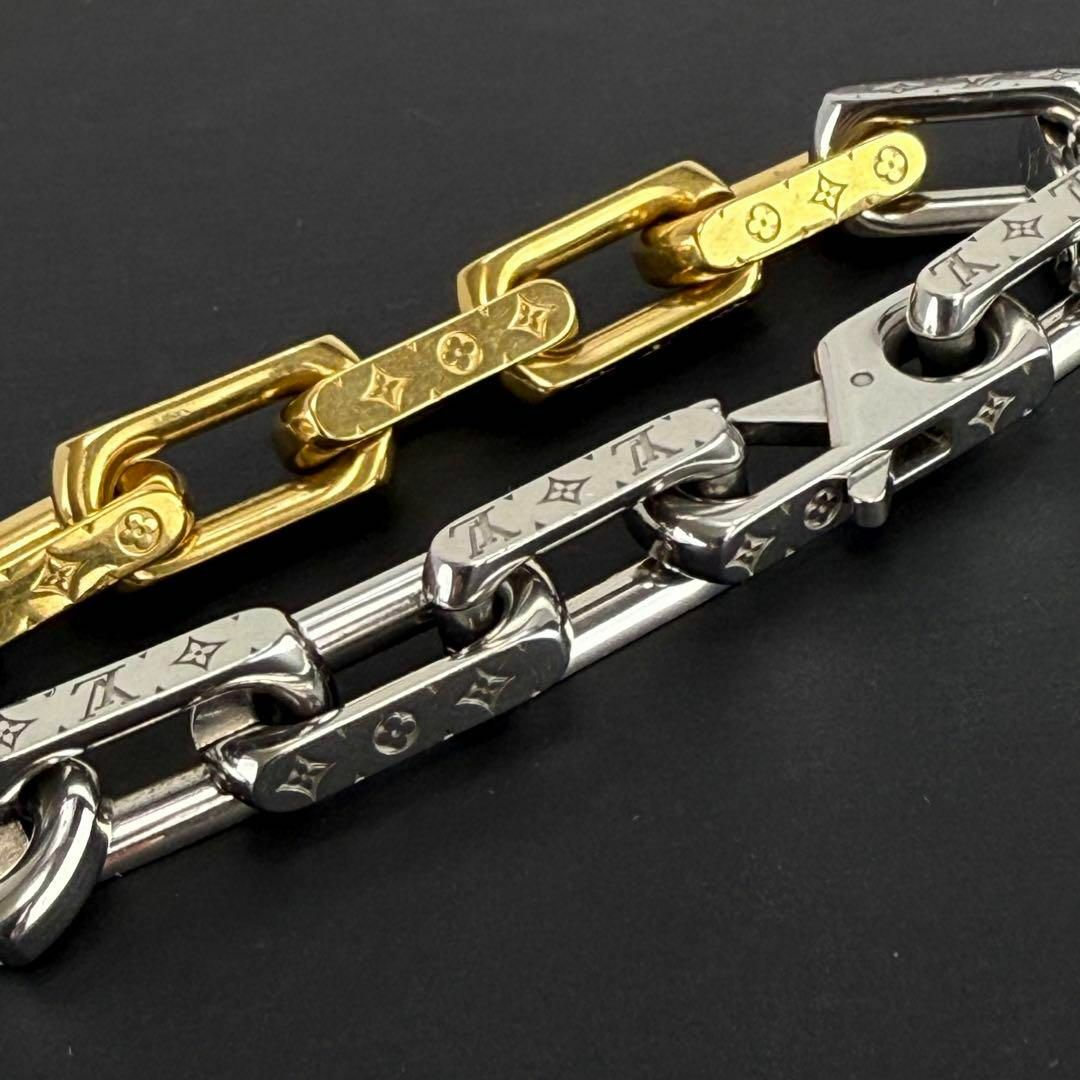 美品】ルイヴィトン モノグラム コリエ チェーンリンク ブレスレット 美品】ルイヴィトン モノグラム コリエ チェーンリンク ブレスレット