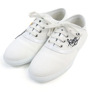 エルメス(HERMES)の極美品○HERMES エルメス 24SS H241907ZH90410 イノサン ロゴ刺繍 デッサンパッチ ナッパ キャンバス レザー スニーカー ホワイト 39.5 イタリア製 メンズ 定価127,600円(スニーカー)