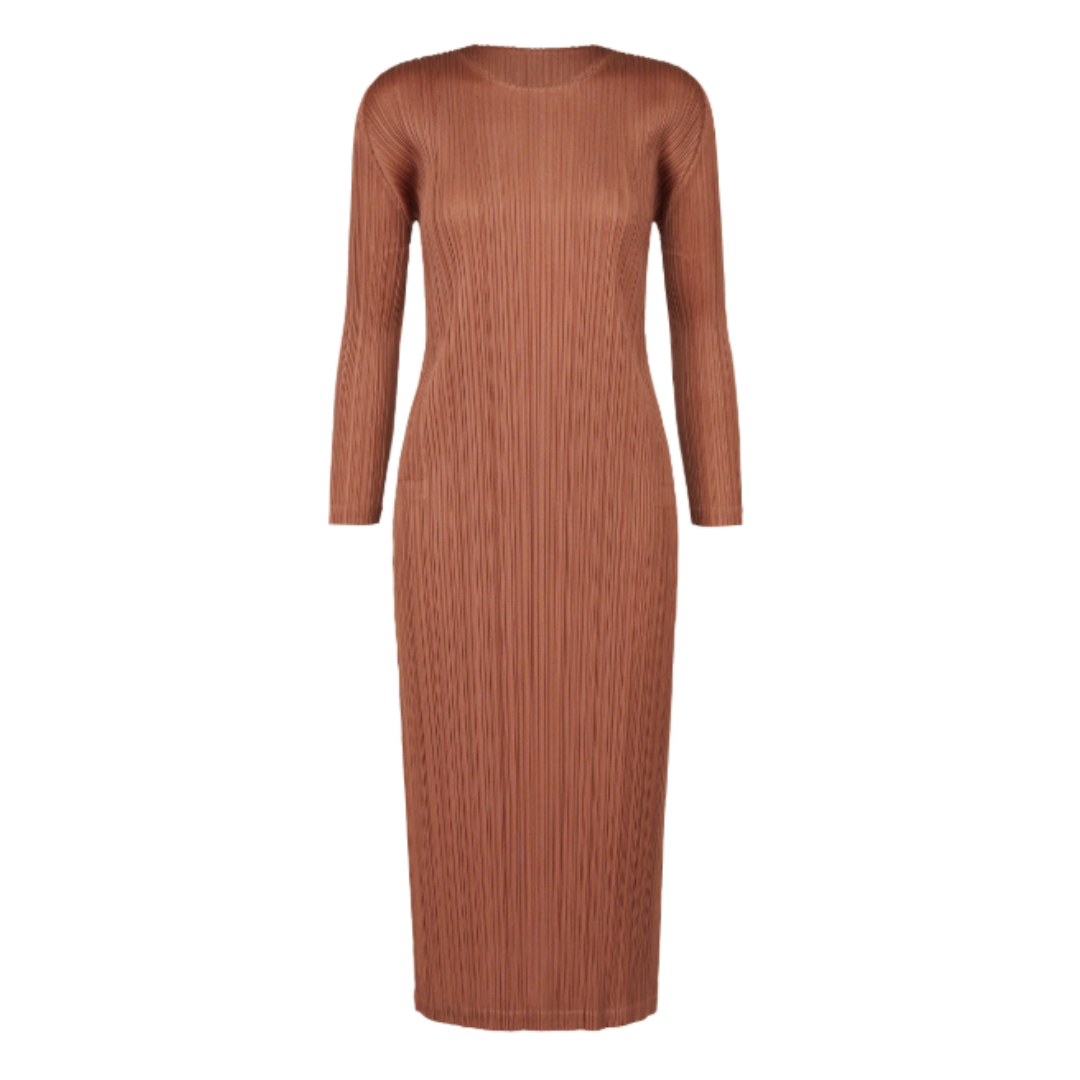 PLEATS PLEASE ISSEY MIYAKE - PLEATS PLEASE ISSEY MIYAKE丸首長袖ワンピース