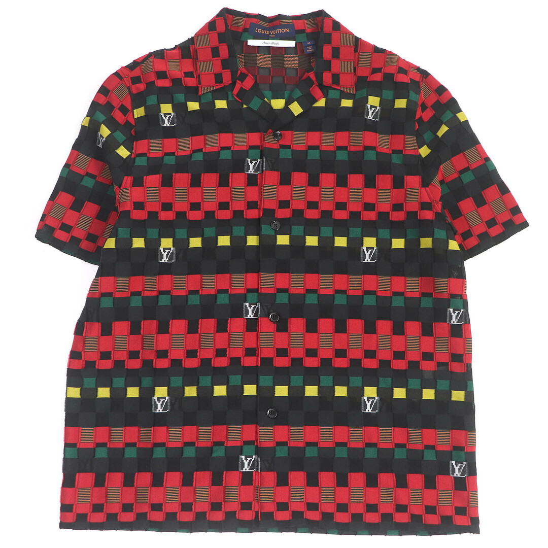 LOUIS VUITTON - 極美品□LOUIS VUITTON ルイヴィトン 22SS HMS87W Amen Break ダミエ LVロゴ シースルーデザイン 半袖 ハワイアンシャツ マルチカラー M フランス製 正規品 メンズ