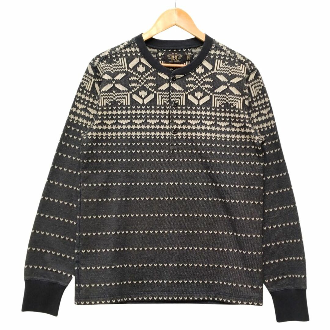RRL ダブルアールエル 総柄 ヘンリーネック 袖リブ カットソー RRL ダブルアールエル 総柄 ヘンリーネック 袖リブ カットソー