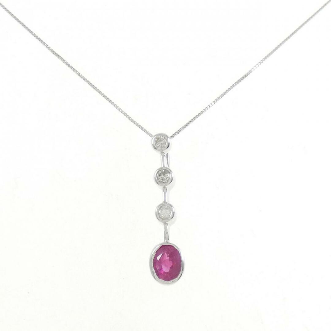 K18WG/750WG ルビー ネックレス 0.47CT K18WG/750WG ルビー ネックレス 0.47CT