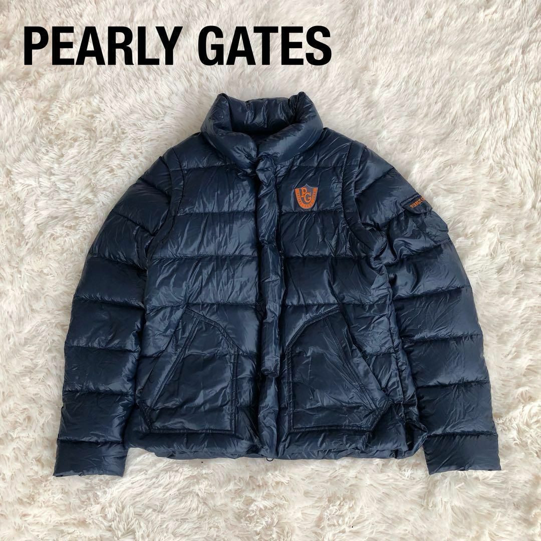 PEARLY GATESパーリーゲイツ2WAYダウンジャケットネイビー紺色 PEARLY GATESパーリーゲイツ2WAYダウンジャケットネイビー紺色