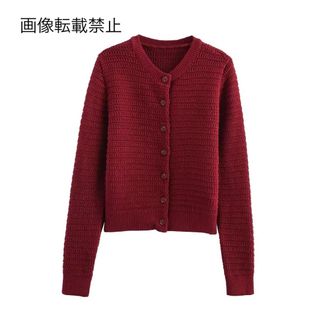 🔔12月新作🍷16058◆red レッド ニット カーディガン(カーディガン)