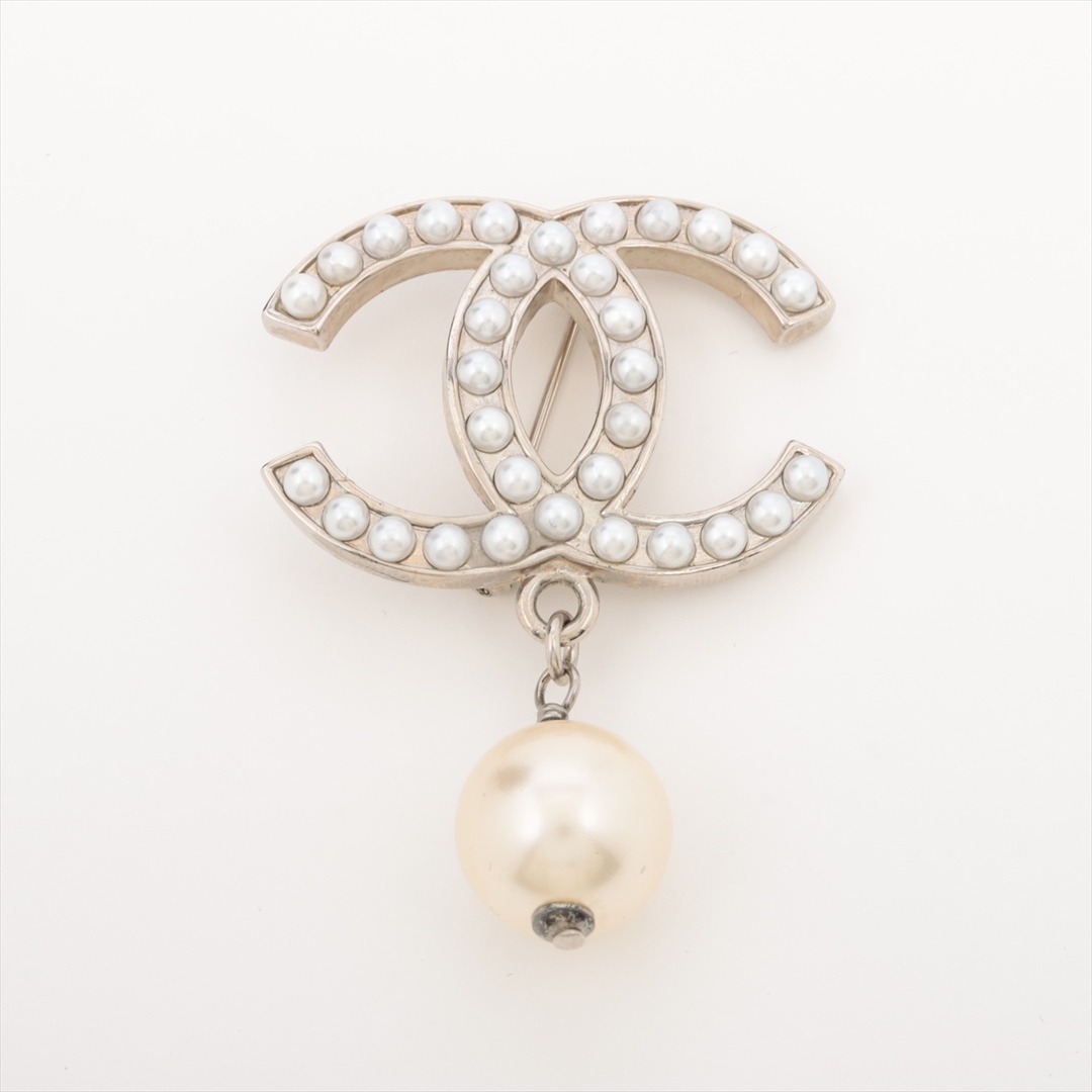 CHANEL - シャネル ココマーク GP×フェイクパール  シルバー レディース ブロー