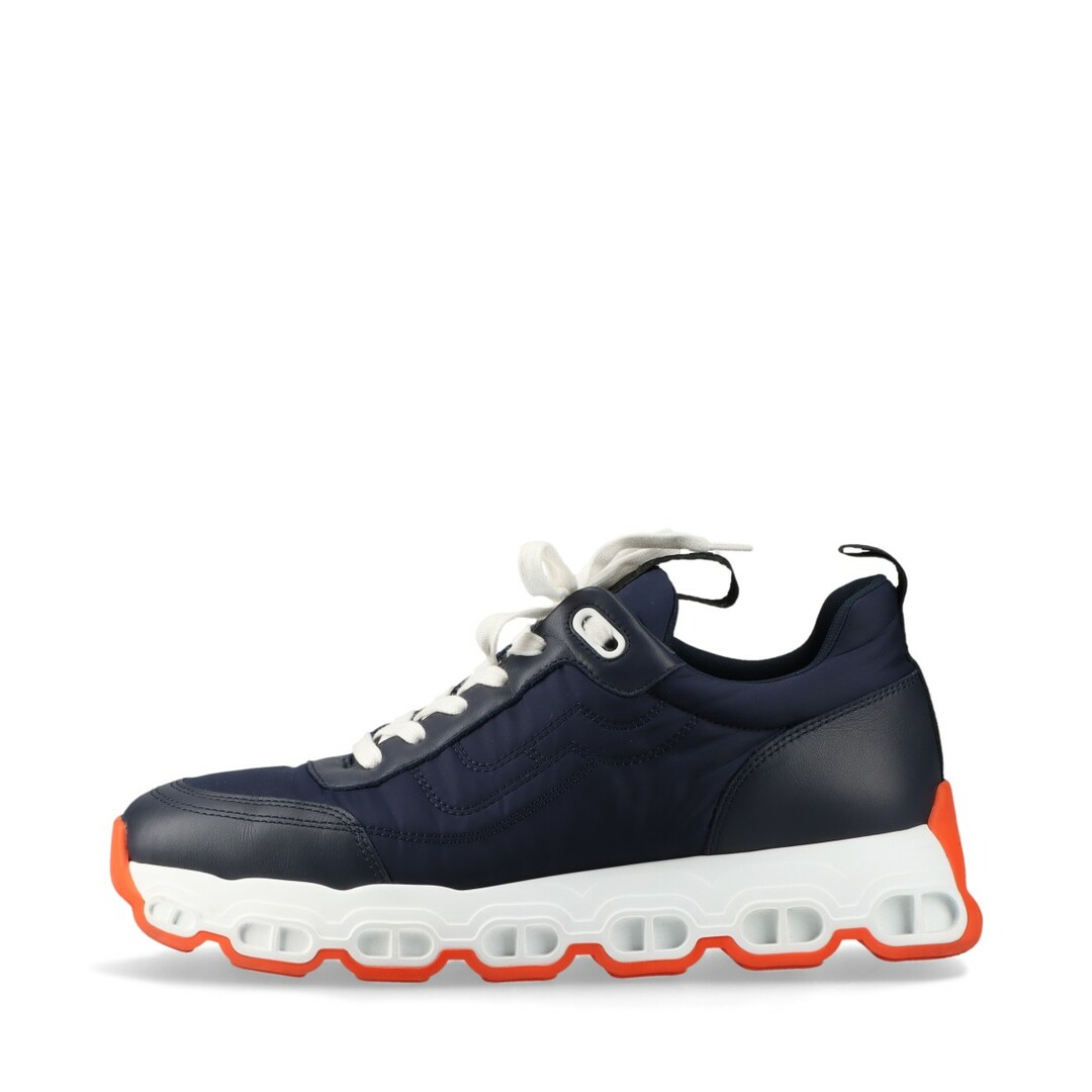HERMES - エルメス  レザー×ファブリック 40.5 ネイビー メンズ スニーカー