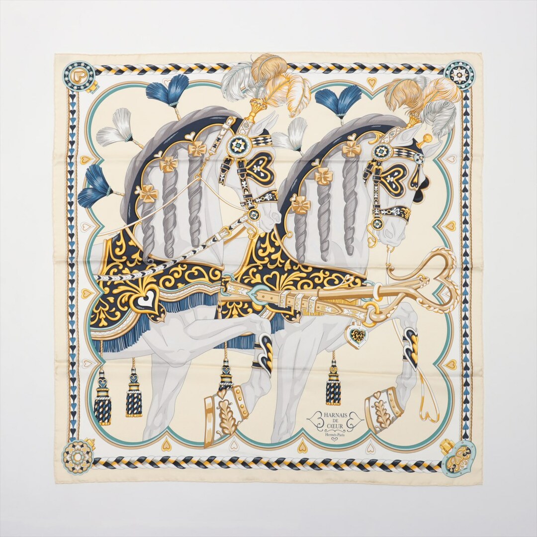 HERMES - エルメス カレ90HARNAIS DE COEUR アルネドゥクール シル