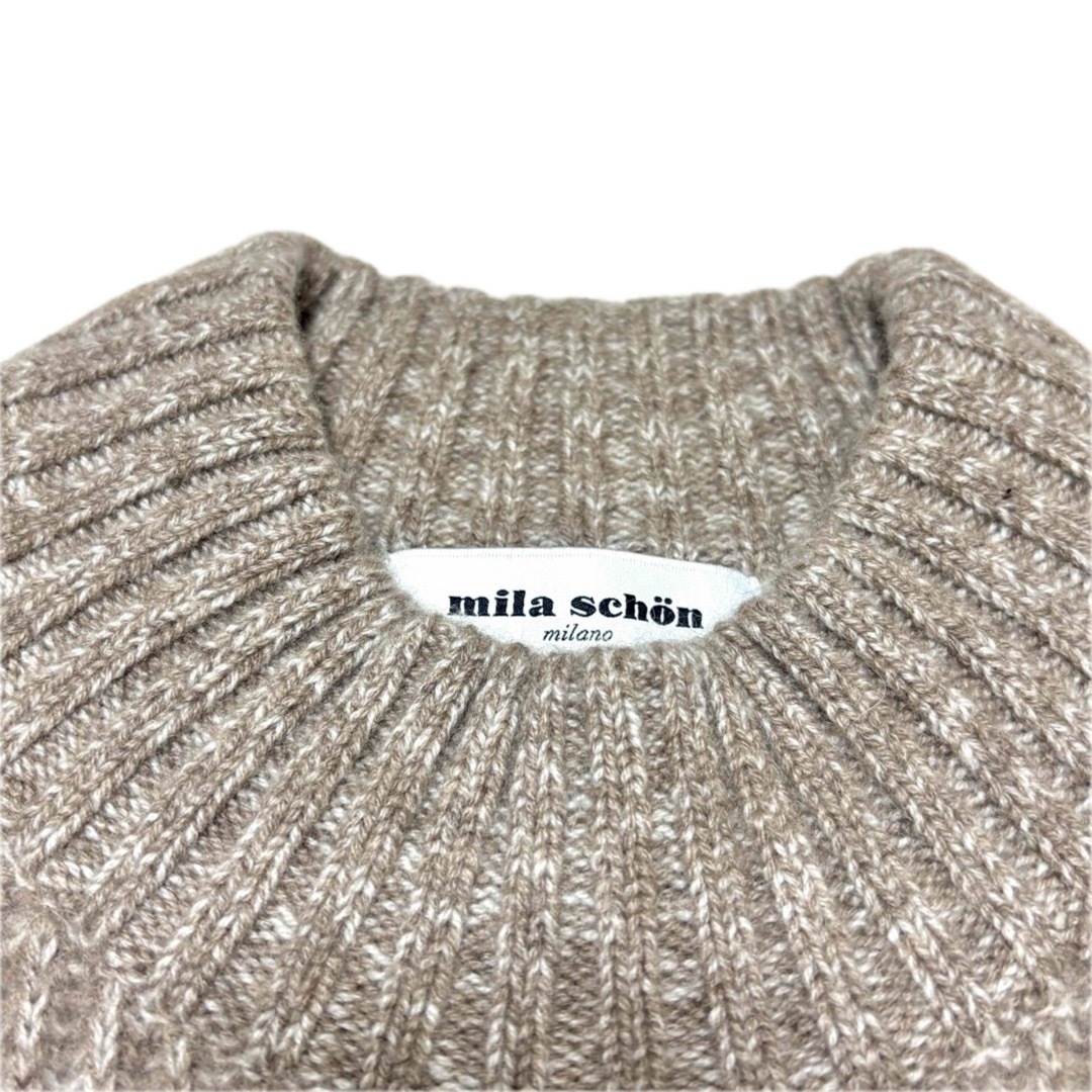 極美品】ミラショーン ローゲージ カシミヤ100%ニット 合皮タグ 極美品】ミラショーン ローゲージ カシミヤ100%ニット 合皮タグ