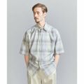 【LT.GRAY】【XL】尾州 オンブレチェック レギュラーフォルム テーパード ショートスリーブ シャツ -MADE IN JAPAN-