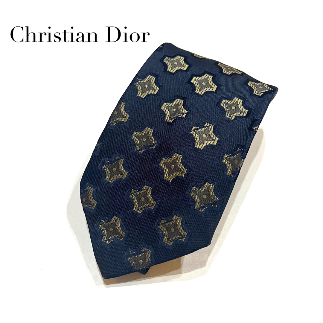 Christian Dior(クリスチャンディオール)の訳あり　Dior クリスチャンディオール　ヴィンテージネクタイ　ネイビー メンズのファッション小物(ネクタイ)の商品写真