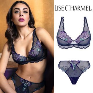 LISE CHARMEL リズシャルメル ブラショーツセット ネイビー(ブラ&ショーツセット)