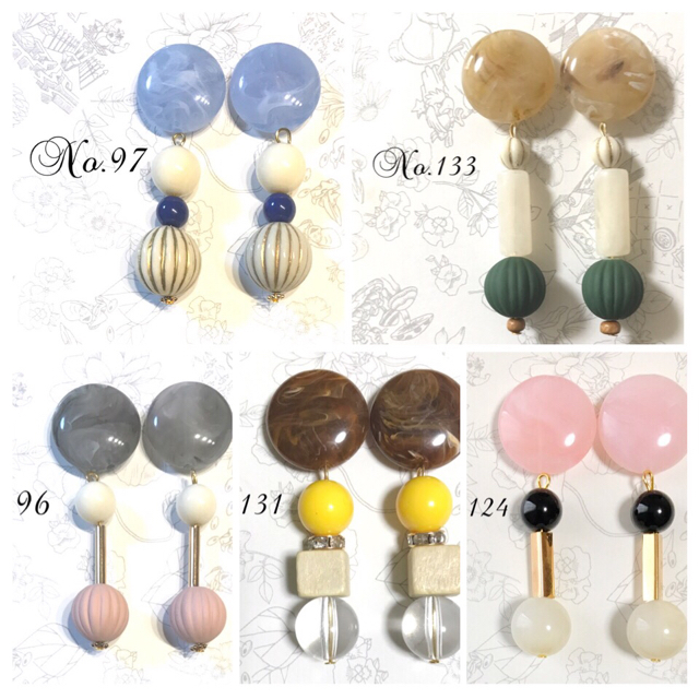 ALL¥800❤️ヴィンテージ風◇ストーンピアス ハンドメイドのアクセサリー(ピアス)の商品写真