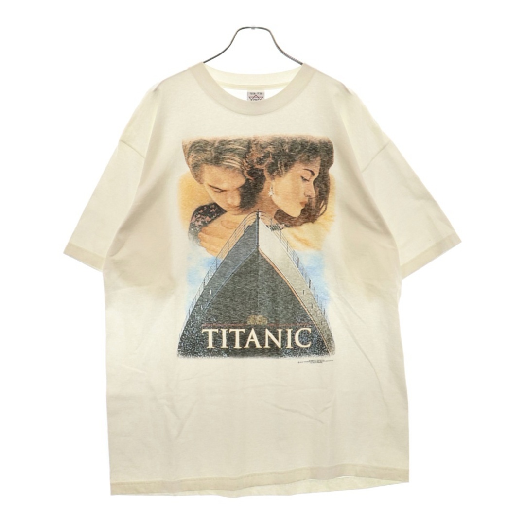 90s タイタニック Tシャツ XL 白 TITANIC 映画 ムービー 古着