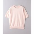 【LT.PINK】【L】ギザ コットン ハイゲージ クルーネック ニットTシャツ