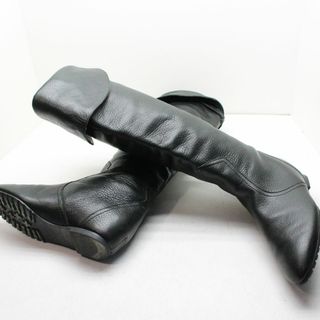 ダイアナ(DIANA)の良品 DIANA ダイアナ 本革折り返しロングブーツ 23.5 C49(ブーツ)