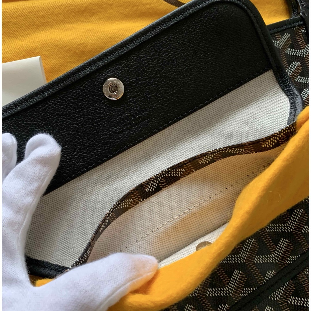 GOYARD - 正規品ゴヤール サンルイpm ブラック トートバッグの GOYARD - 正規品ゴヤール サンルイpm ブラック トートバッグの