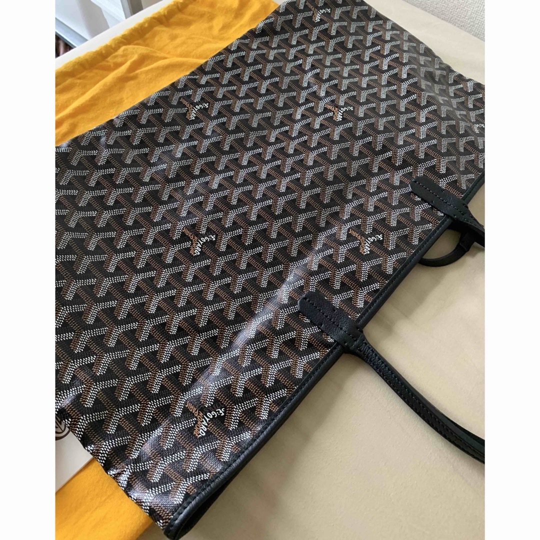 GOYARD - 正規品ゴヤール サンルイpm ブラック トートバッグの GOYARD - 正規品ゴヤール サンルイpm ブラック トートバッグの